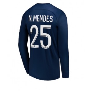 Paris Saint-Germain Nuno Mendes #25 Hemmatröja 2022-23 Långärmad